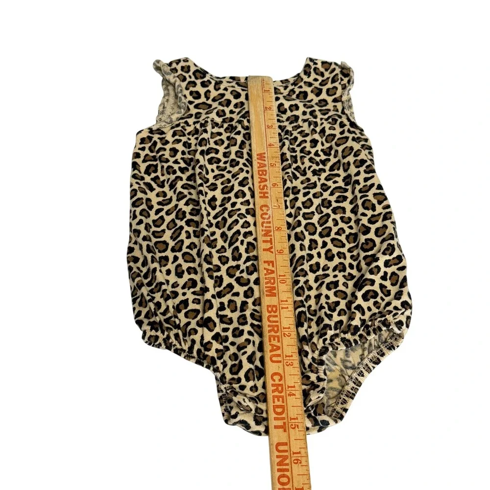 Old Navy Baby Girl Romper Lot 2pc 6-12M Leopard Cherry‎ Graphic Cream Sleeveless